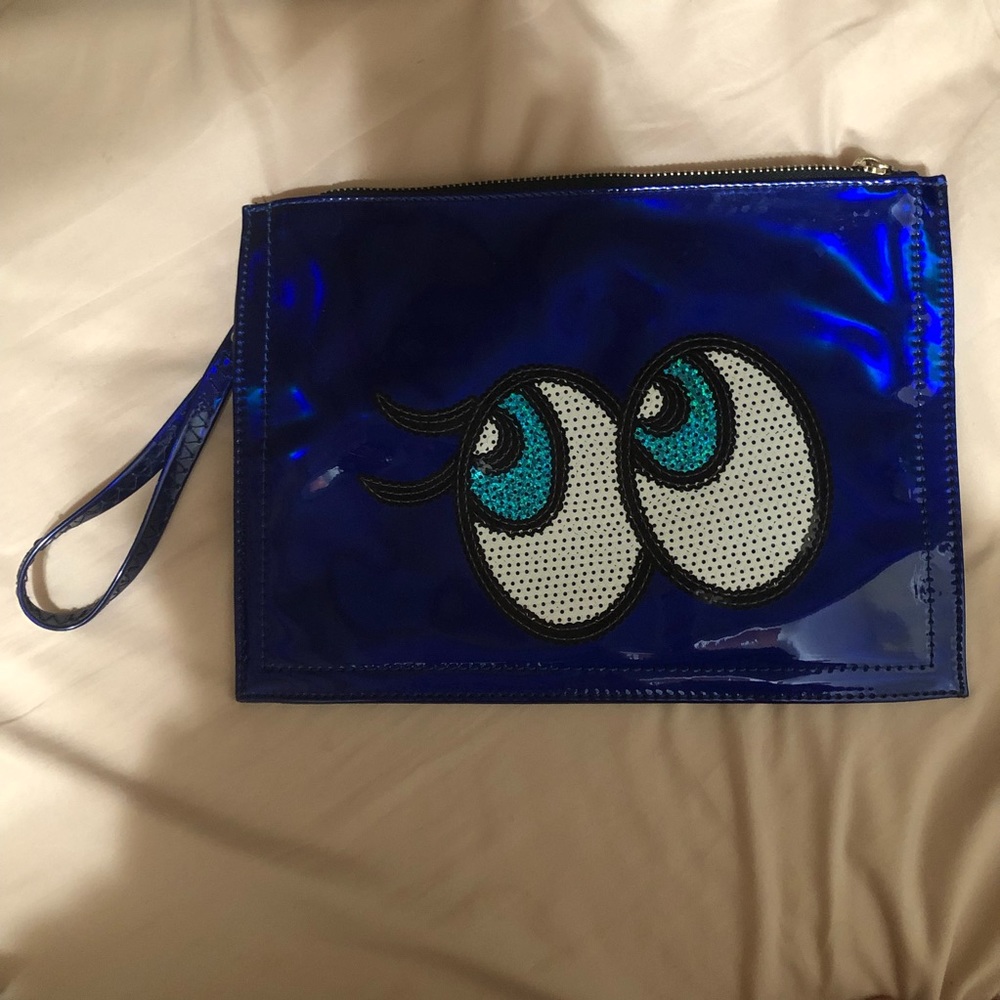 Eyes blue clutch bag